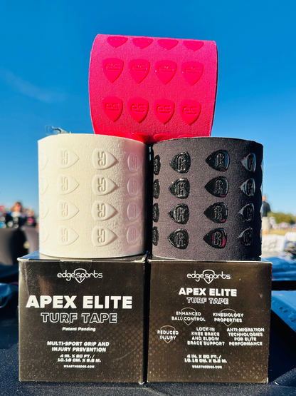 Apex Elite Turf Tape in black, white and pink for athlete injury protection
