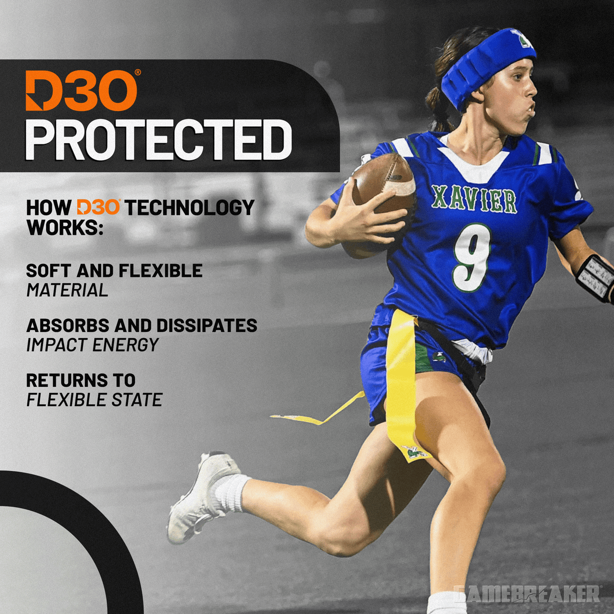 YOUTH AURA FLAG FOOTBALL HEADBAND by GAMEBREAKER