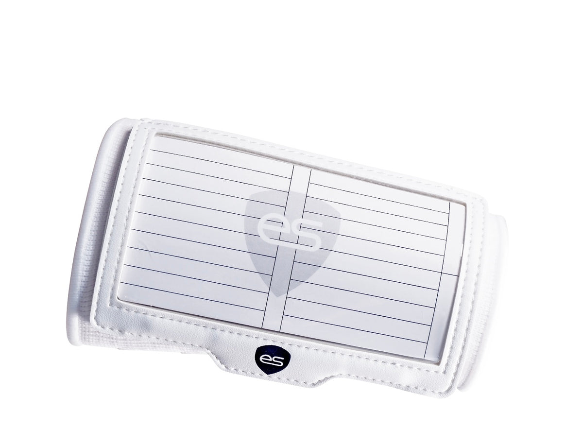 White girls flag football playbook wrist coach with 3 clear windows