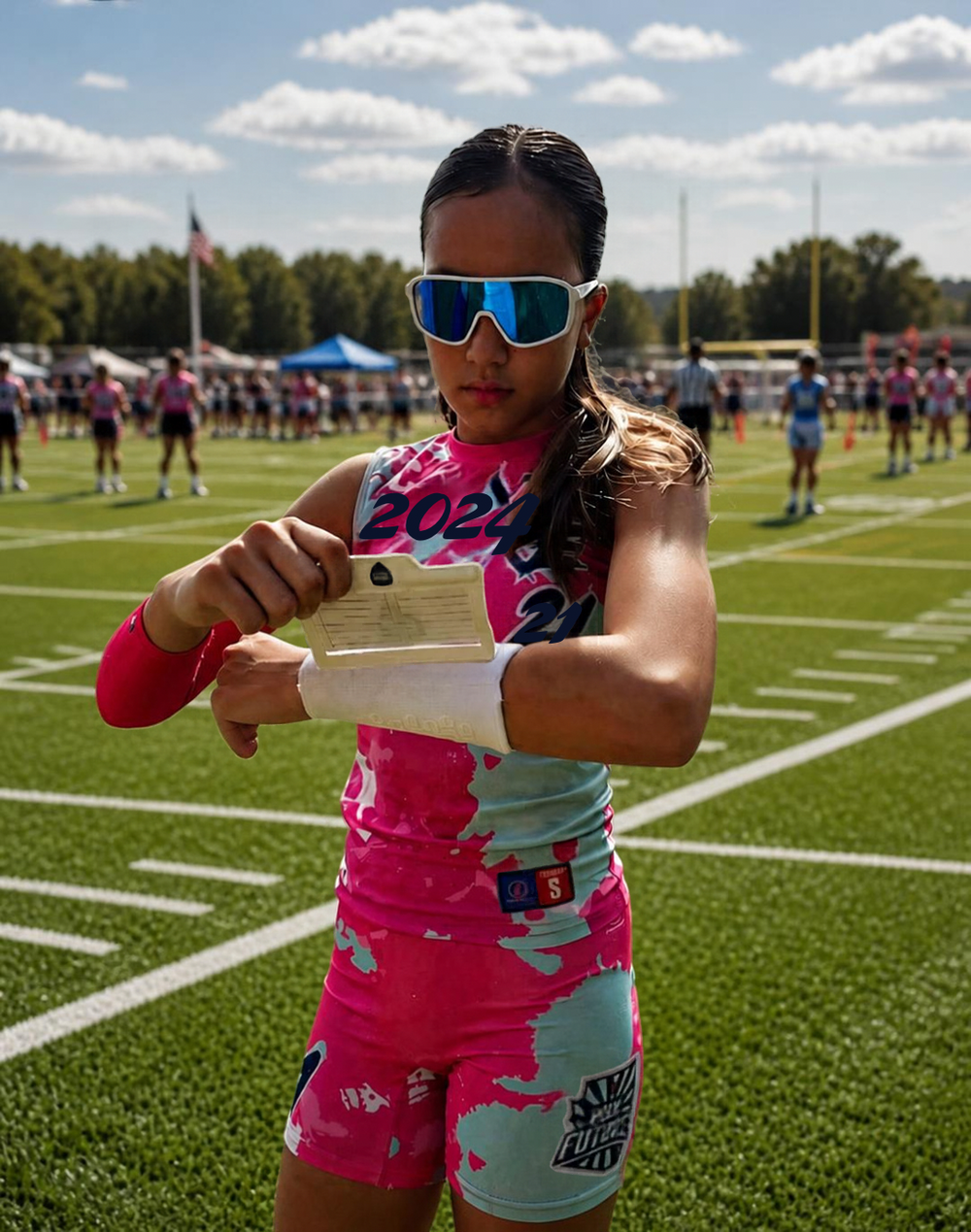 white youth playbook wrist coach for flag football