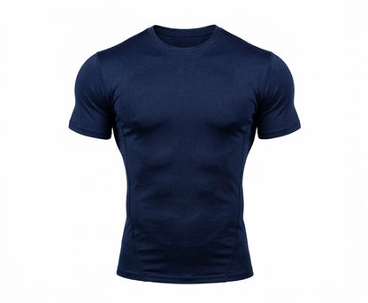 Unisex Navy blue compression football shirt for adult athletes