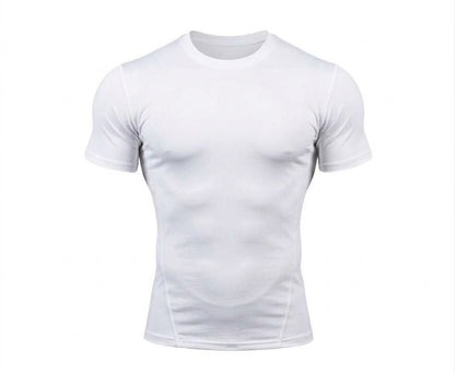 White Unisex dri-fit compression shirt for training and sports