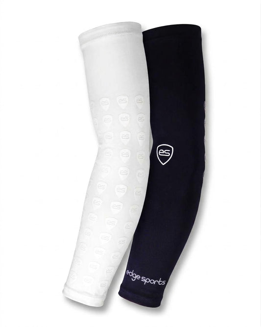 black and white full arm compression sleeve for football with anti-fumble grip